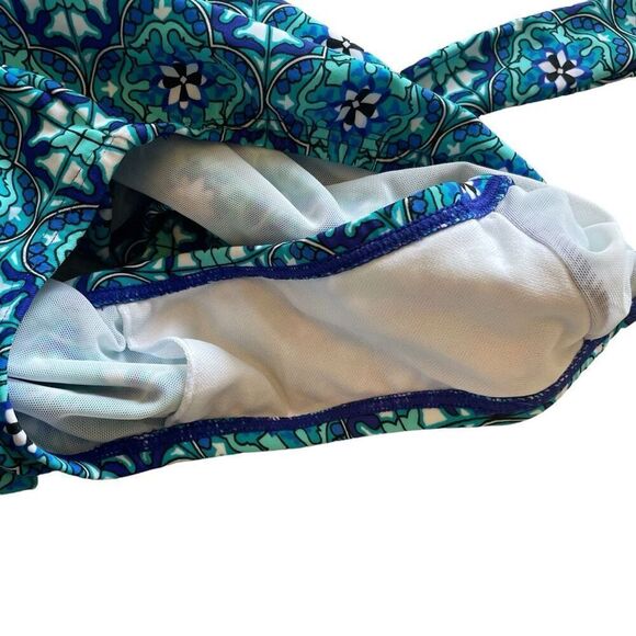 Spanx Love Your Assets Sara Blakey Blue One-Piece Swimsuit Women’s Size Small - Picture 6 of 7